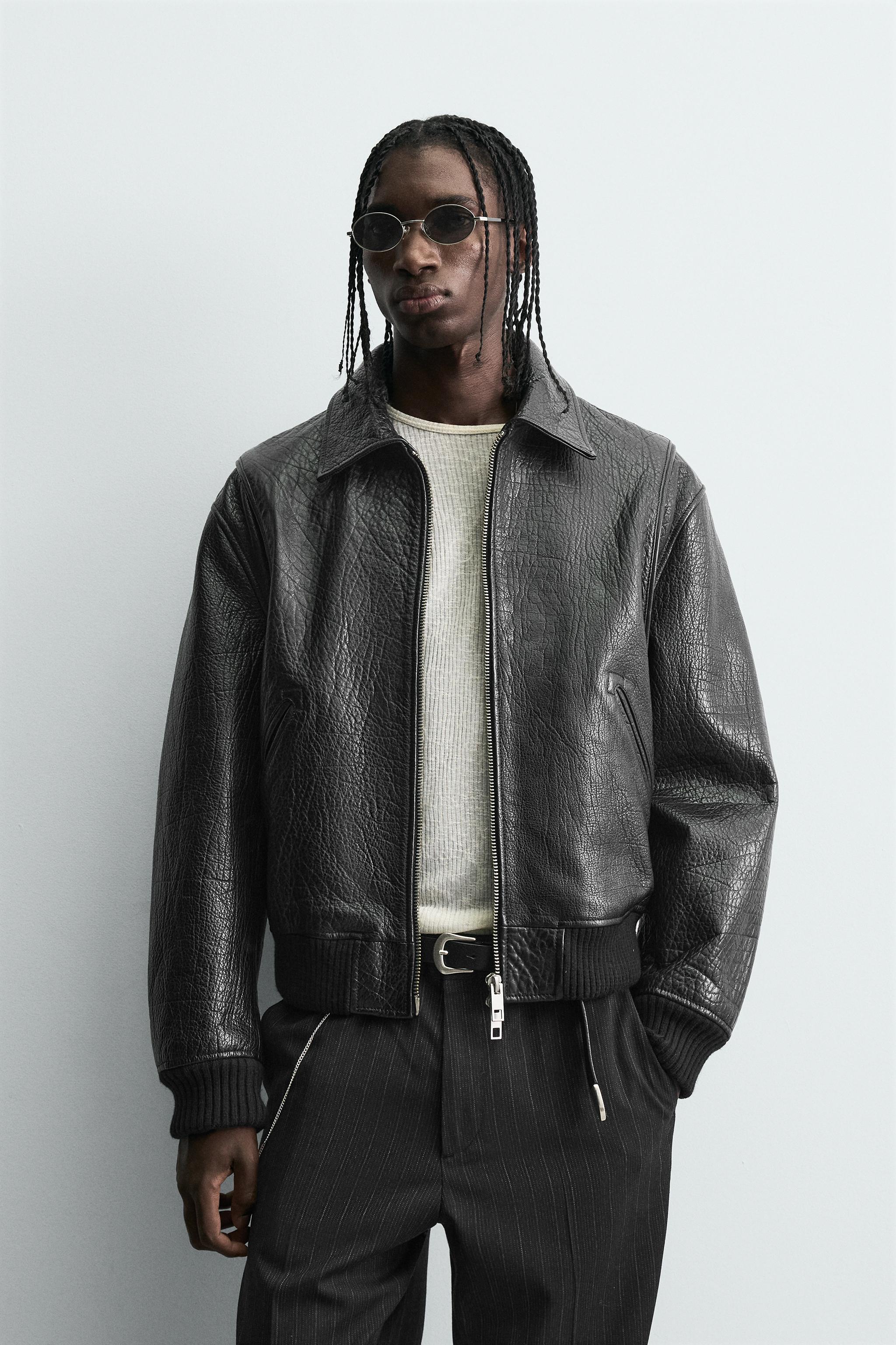 EMBOSSED LEATHER JACKET